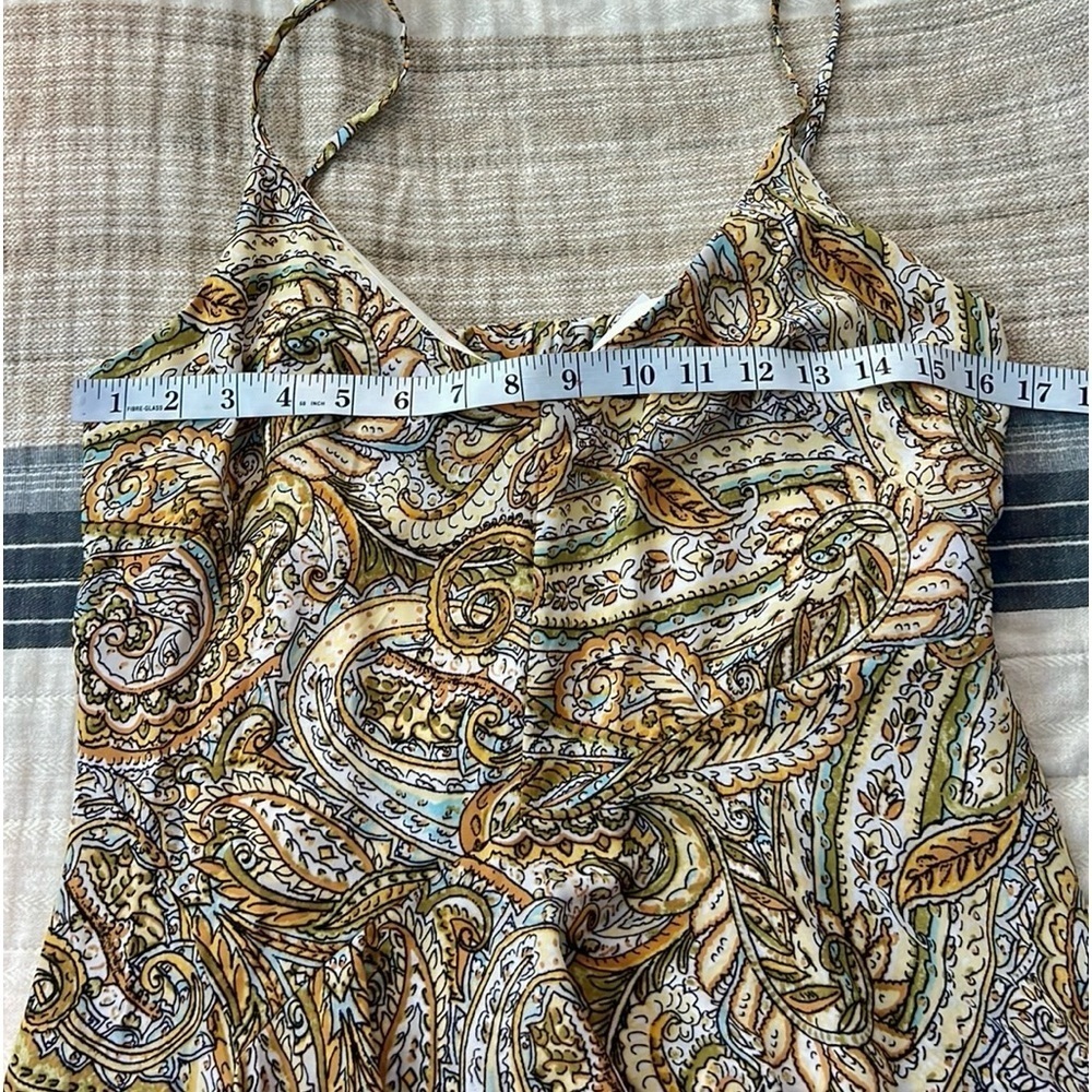 NWT Emma & Michelle Gold/Blue Floral Sleveless Romper,Jumpsuit Size Medium - Picture 8 of 11